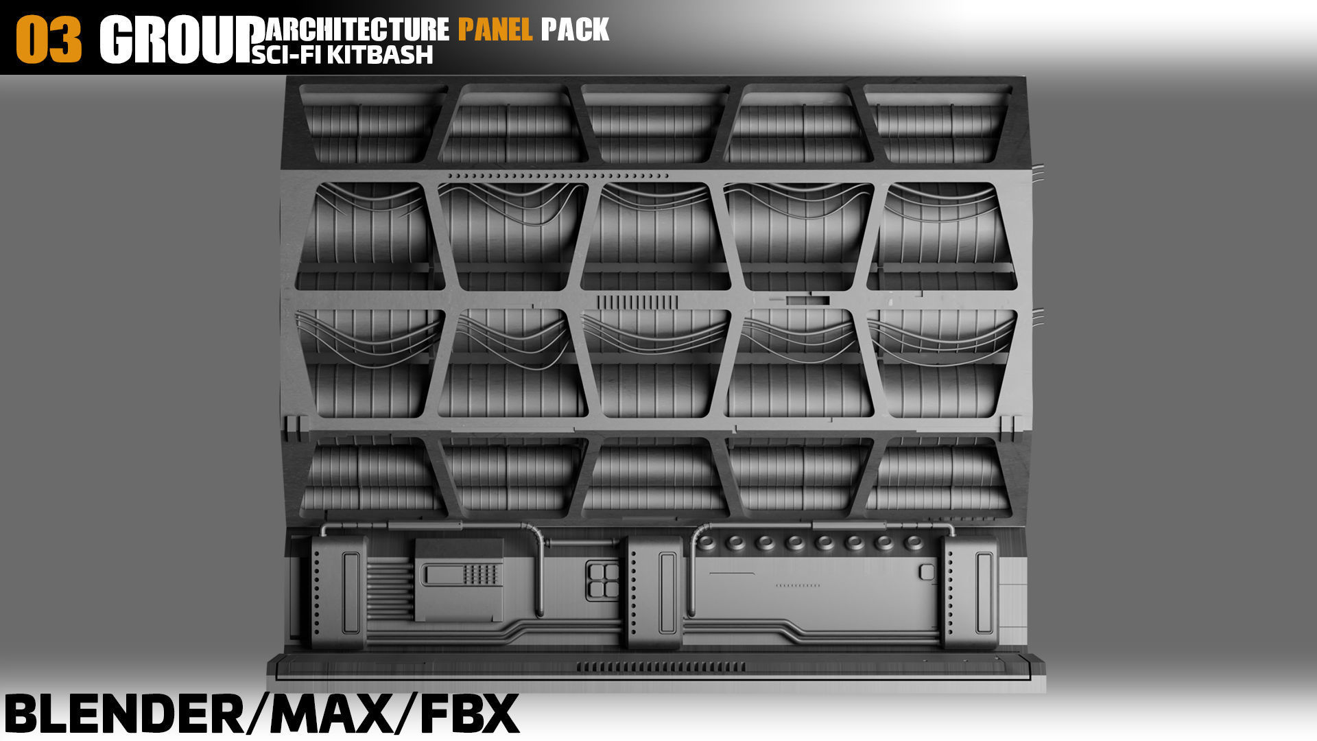 Sci-Fi Architecture Panels Pack vol 06 3D model_3