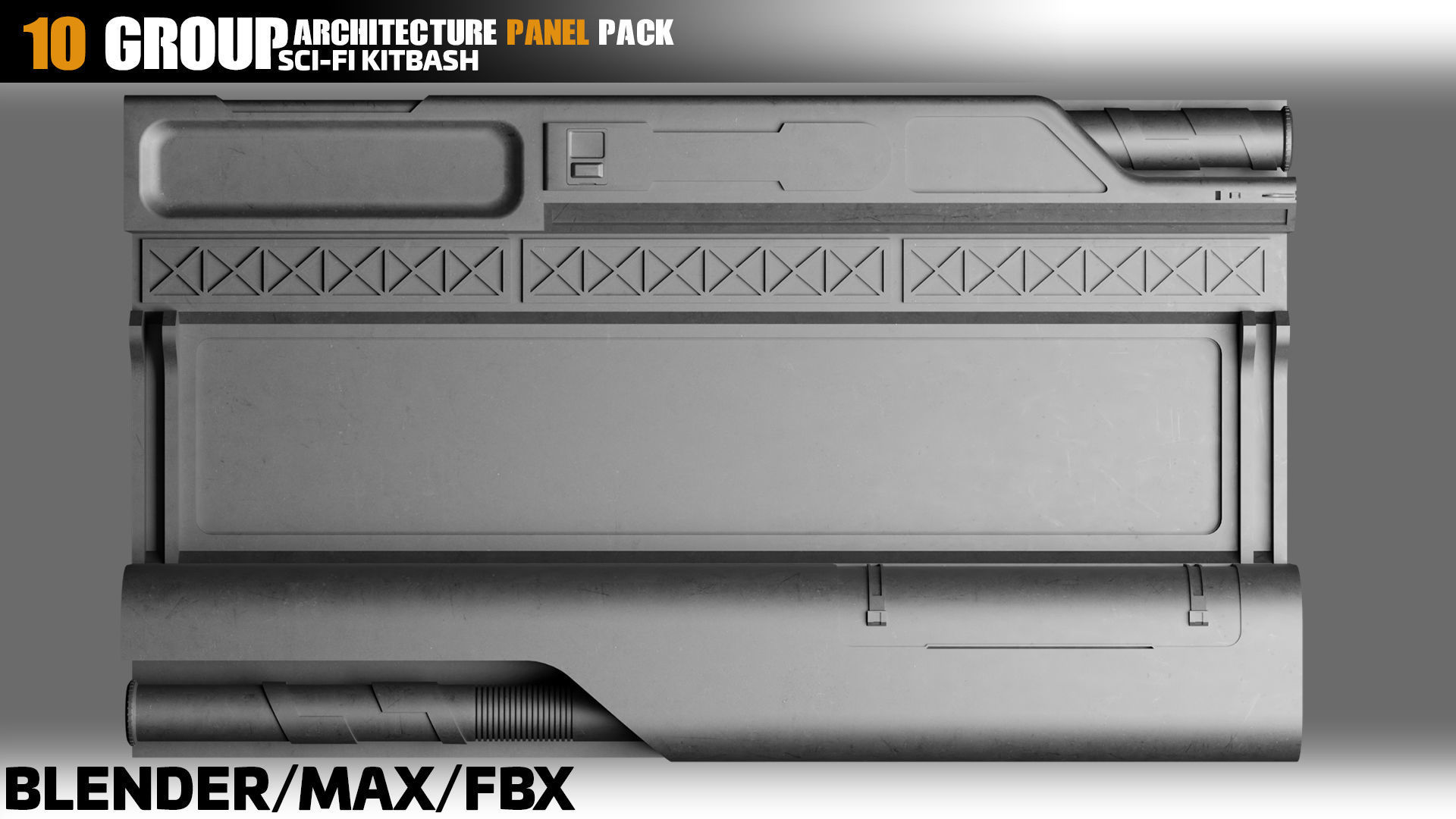 Sci-Fi Architecture Panels Pack vol 06 3D model_10