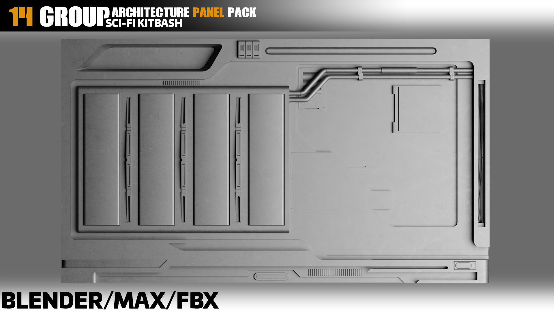 Sci-Fi Architecture Panels Pack vol 06 3D model_14