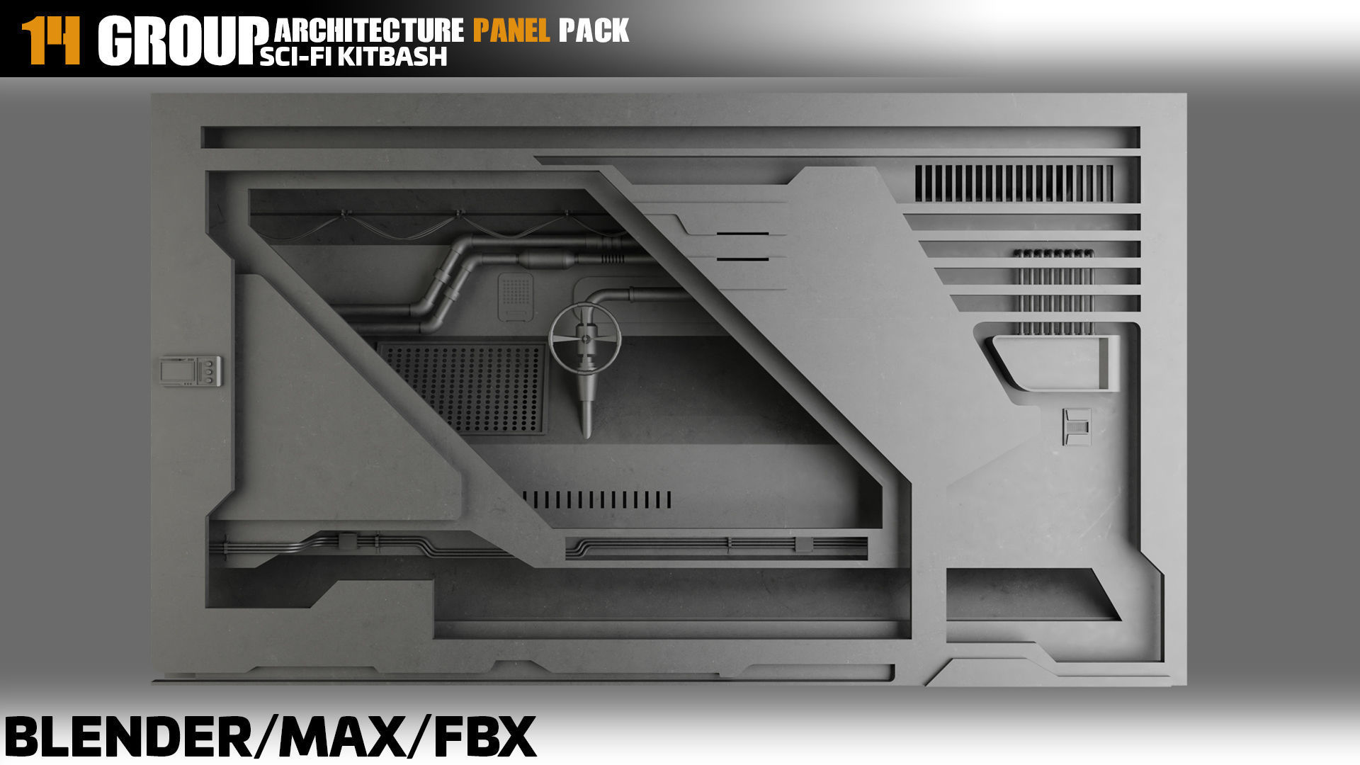 Sci-Fi Architecture Panels Pack vol 06 3D model_15