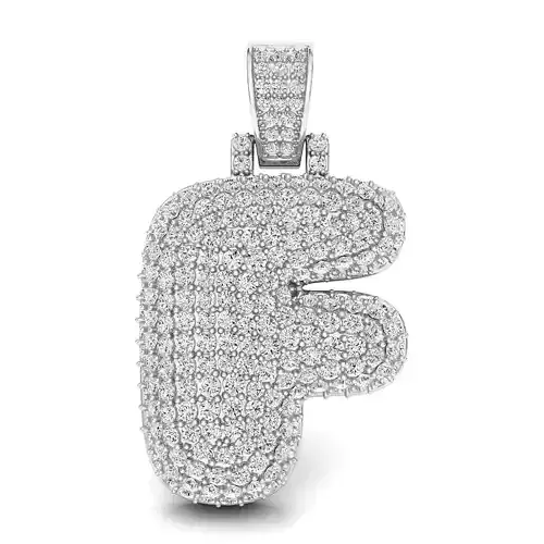 Bubble F Initial Pendant 3D print model