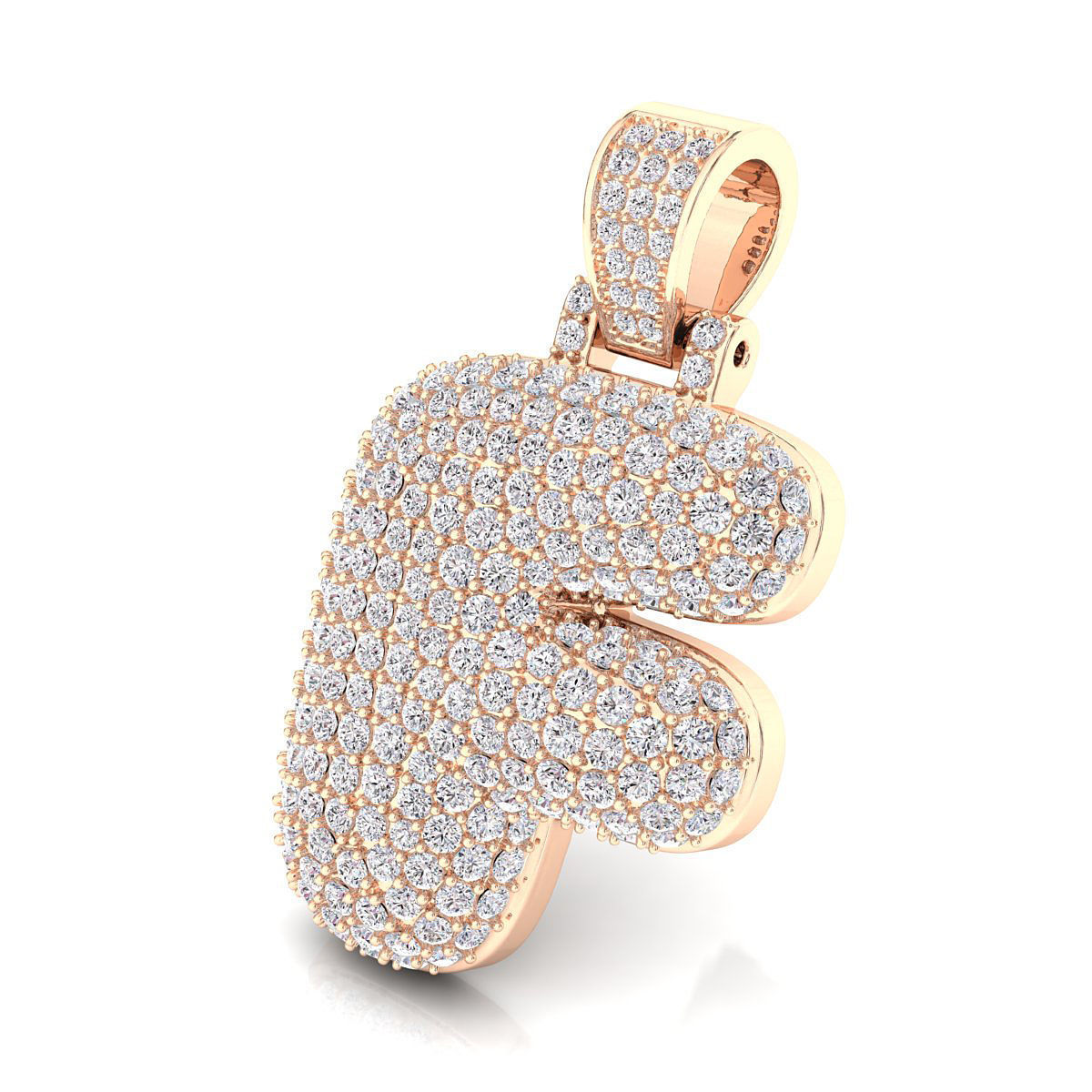 Bubble F Initial Pendant 3D print model_5