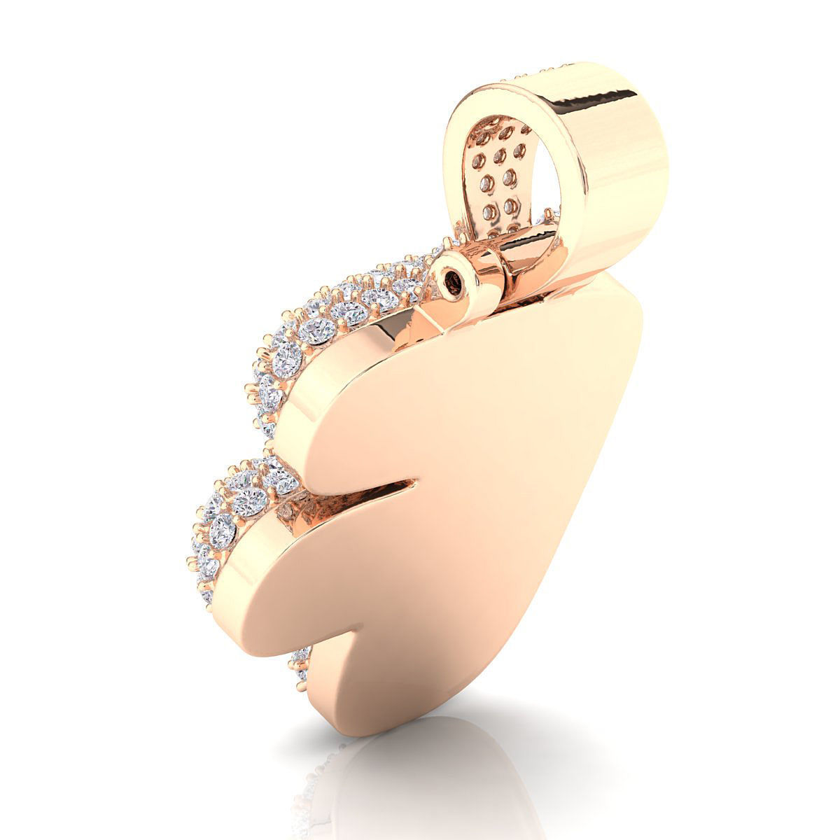 Bubble F Initial Pendant 3D print model_8