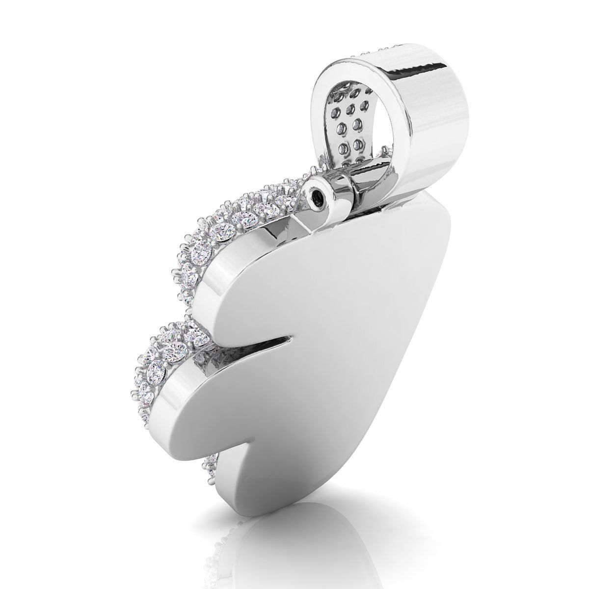 Bubble F Initial Pendant 3D print model_7