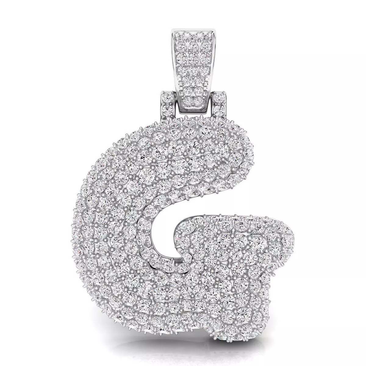 Bubble G Initial Pendant 3D print model