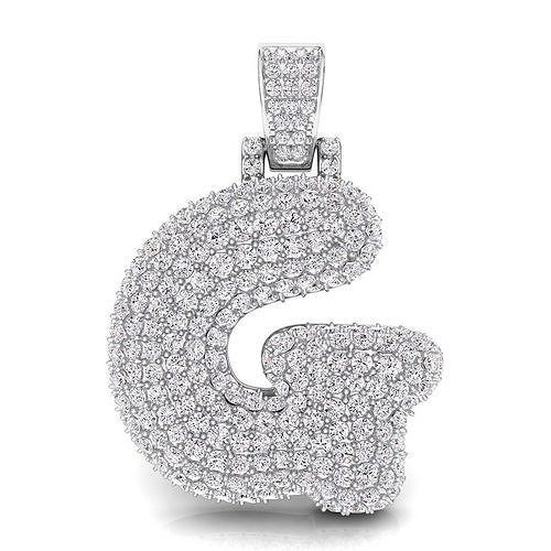 Bubble G Initial Pendant 3D print model