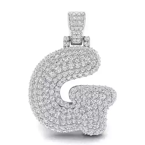 Bubble G Initial Pendant 3D print model