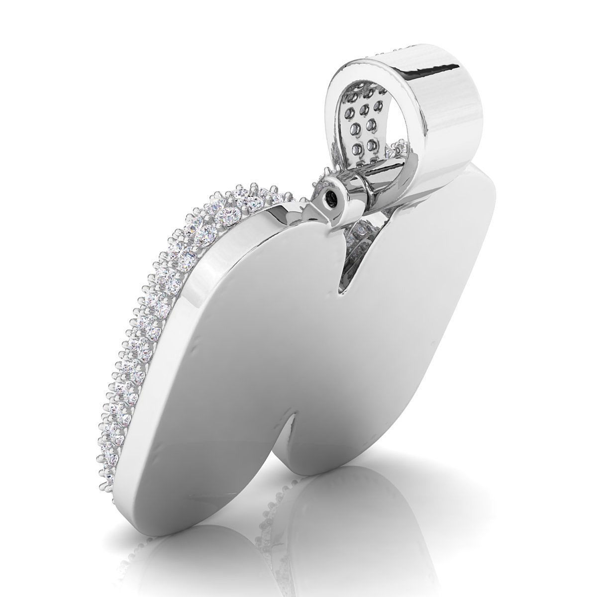 Bubble H Initial Pendant 3D print model_7