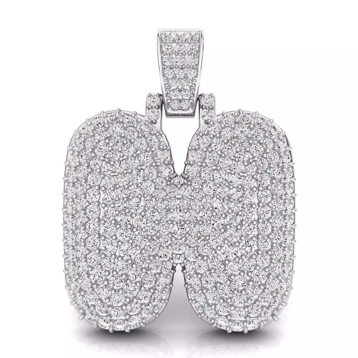 Bubble H Initial Pendant 3D print model_0