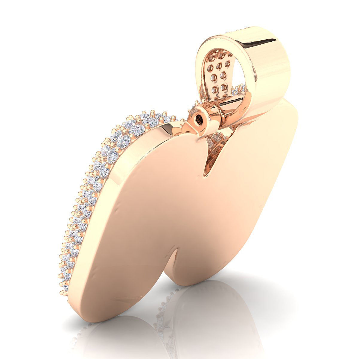 Bubble H Initial Pendant 3D print model_8