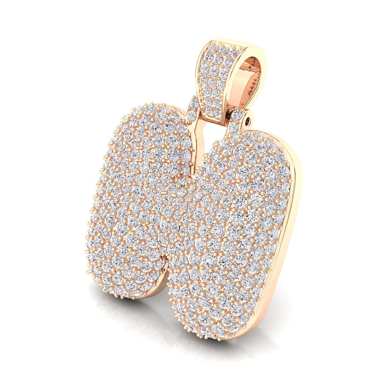 Bubble H Initial Pendant 3D print model_5