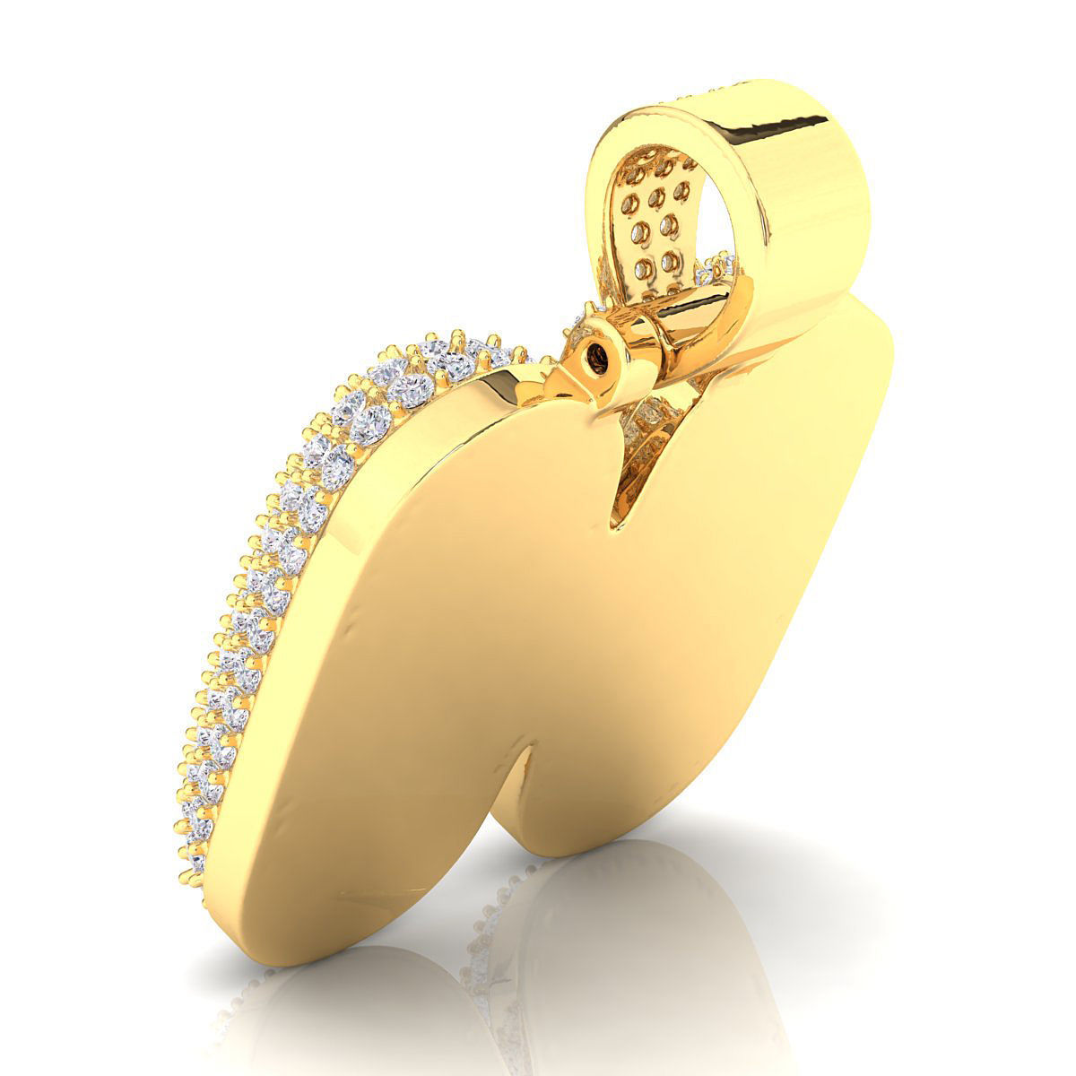 Bubble H Initial Pendant 3D print model_9