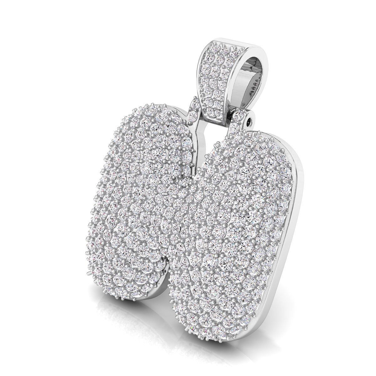 Bubble H Initial Pendant 3D print model_4