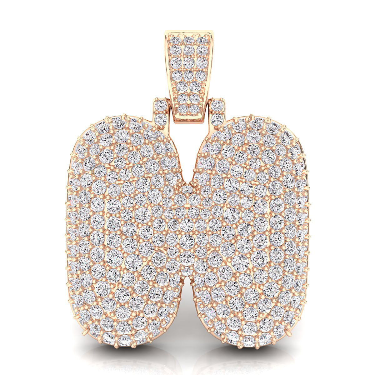 Bubble H Initial Pendant 3D print model_1