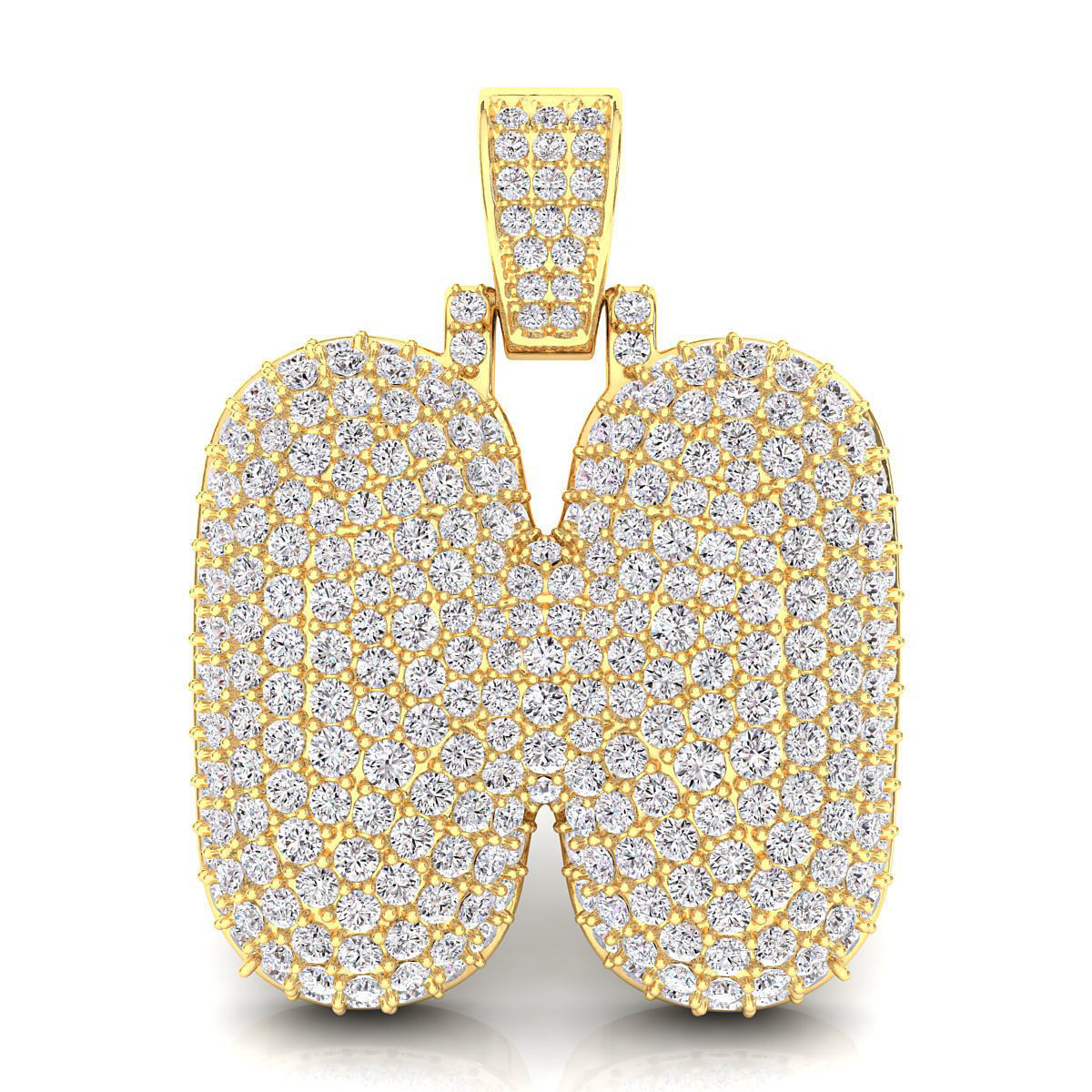 Bubble H Initial Pendant 3D print model_2