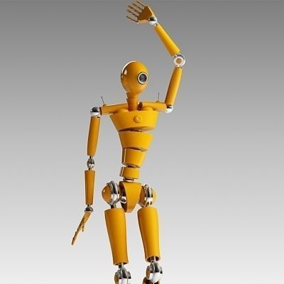 MechaniQ robot up and waving 3D model_4