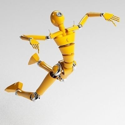 MechaniQ robot up and waving 3D model_8