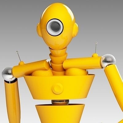 MechaniQ robot up and waving 3D model_11