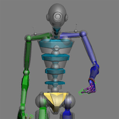 MechaniQ robot up and waving 3D model_3