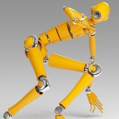 MechaniQ robot up and waving 3D model_7