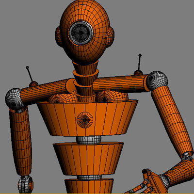 MechaniQ robot up and waving 3D model_1