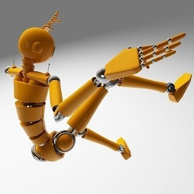MechaniQ robot up and waving 3D model_5