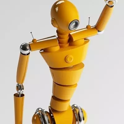 MechaniQ robot up and waving 3D model_0