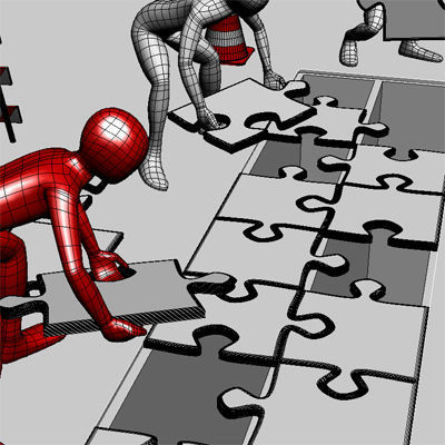 3D Men Teamwork 3D model_4