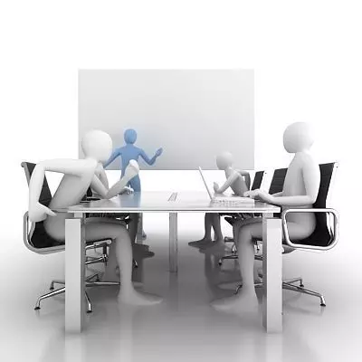 3d Men Meeting 3D model_0