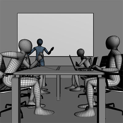3d Men Meeting 3D model_4