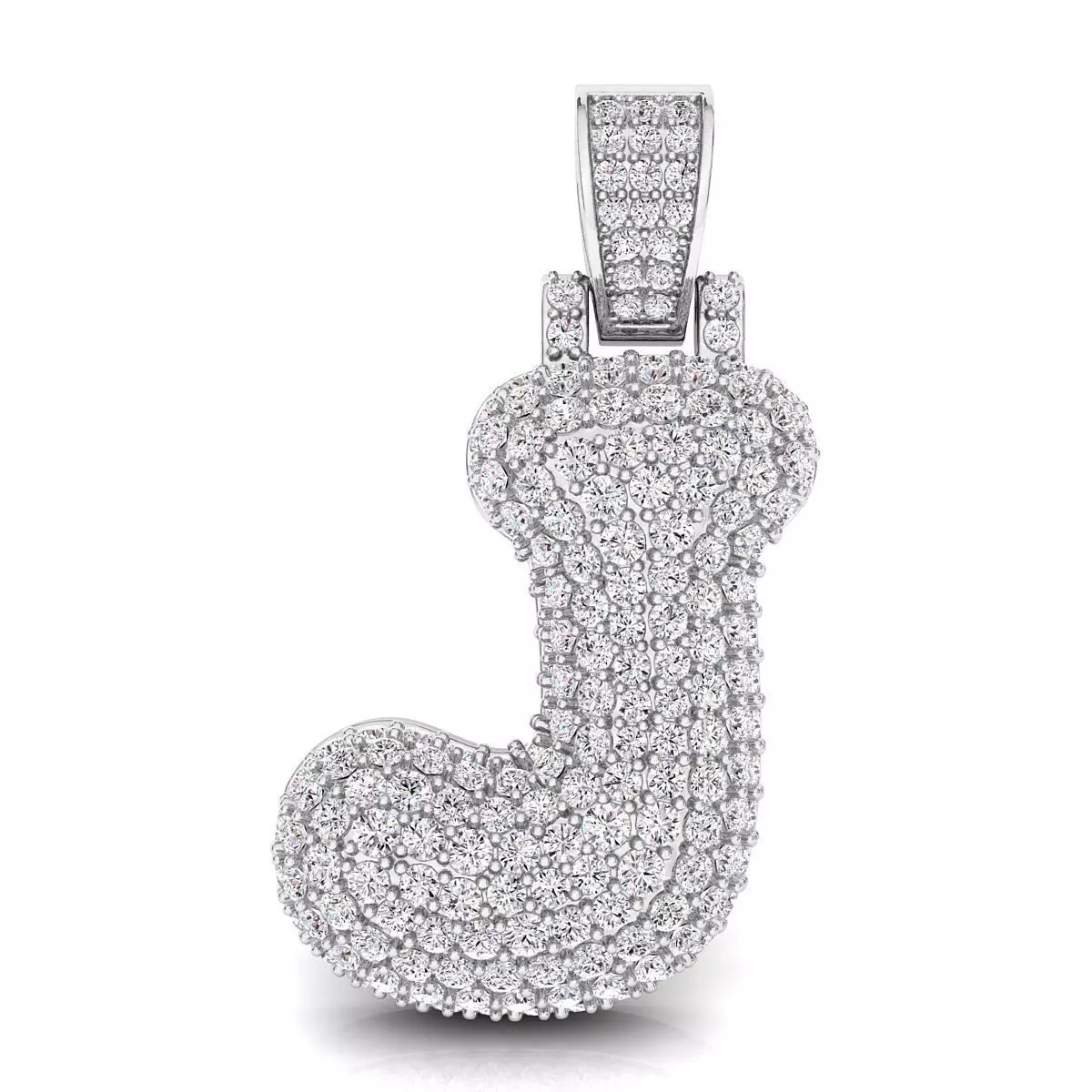 Bubble J Initial Pendant 3D print model_0