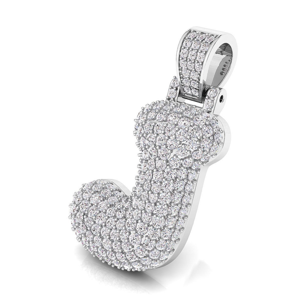 Bubble J Initial Pendant 3D print model_4