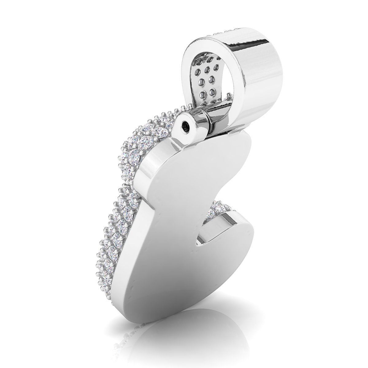 Bubble J Initial Pendant 3D print model_7