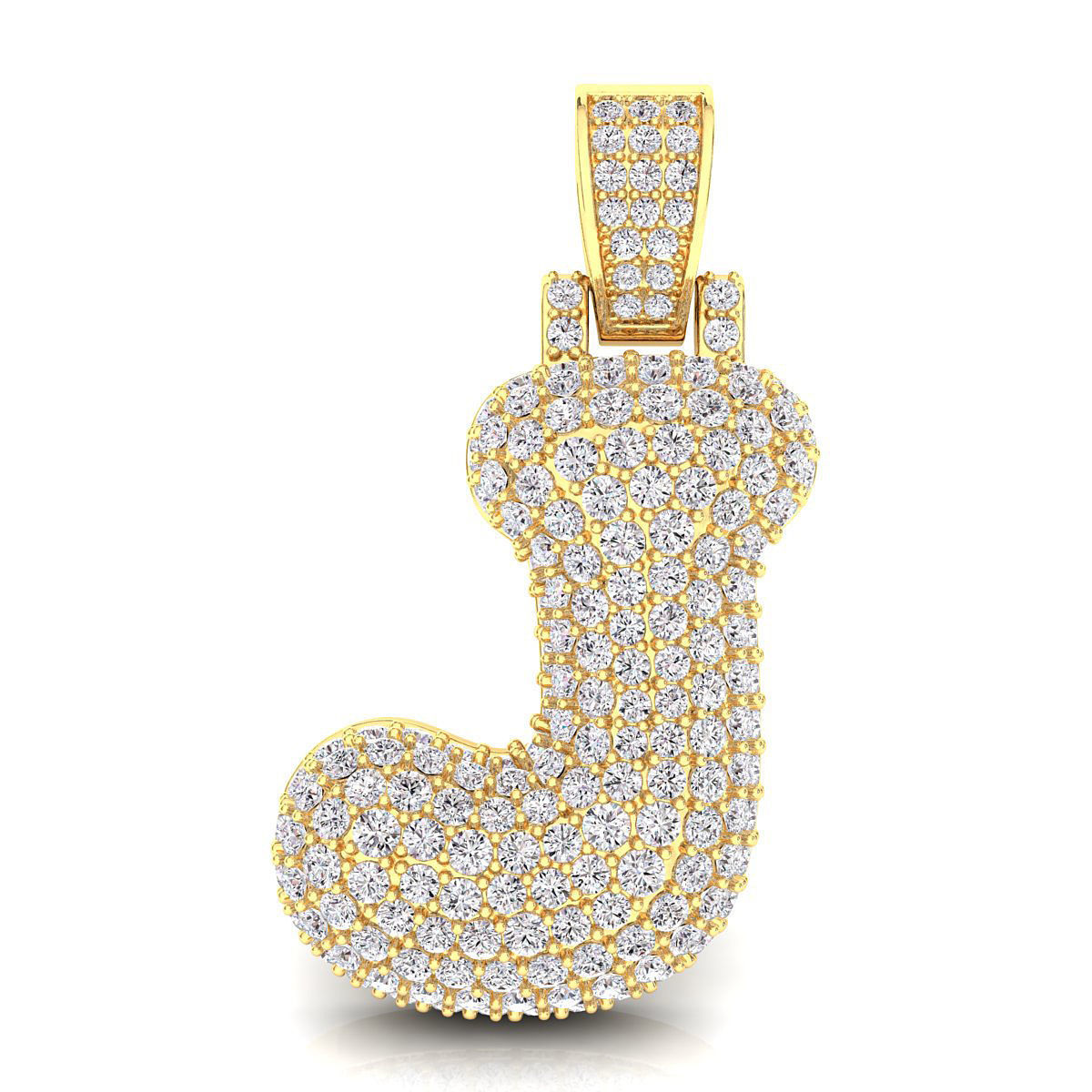 Bubble J Initial Pendant 3D print model_2