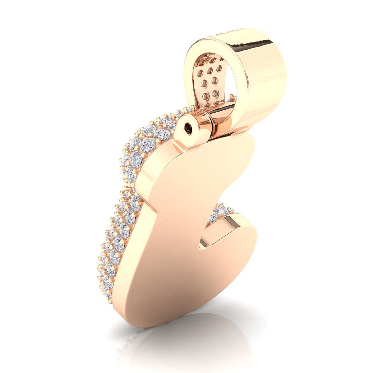 Bubble J Initial Pendant 3D print model_8