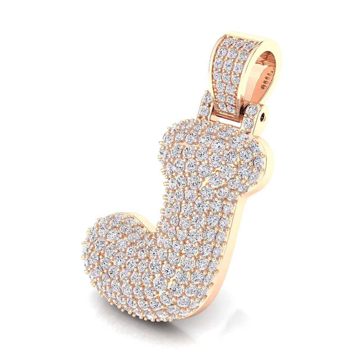 Bubble J Initial Pendant 3D print model_5