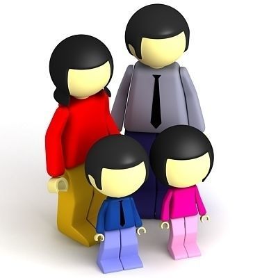3D Family 01 3D model_1