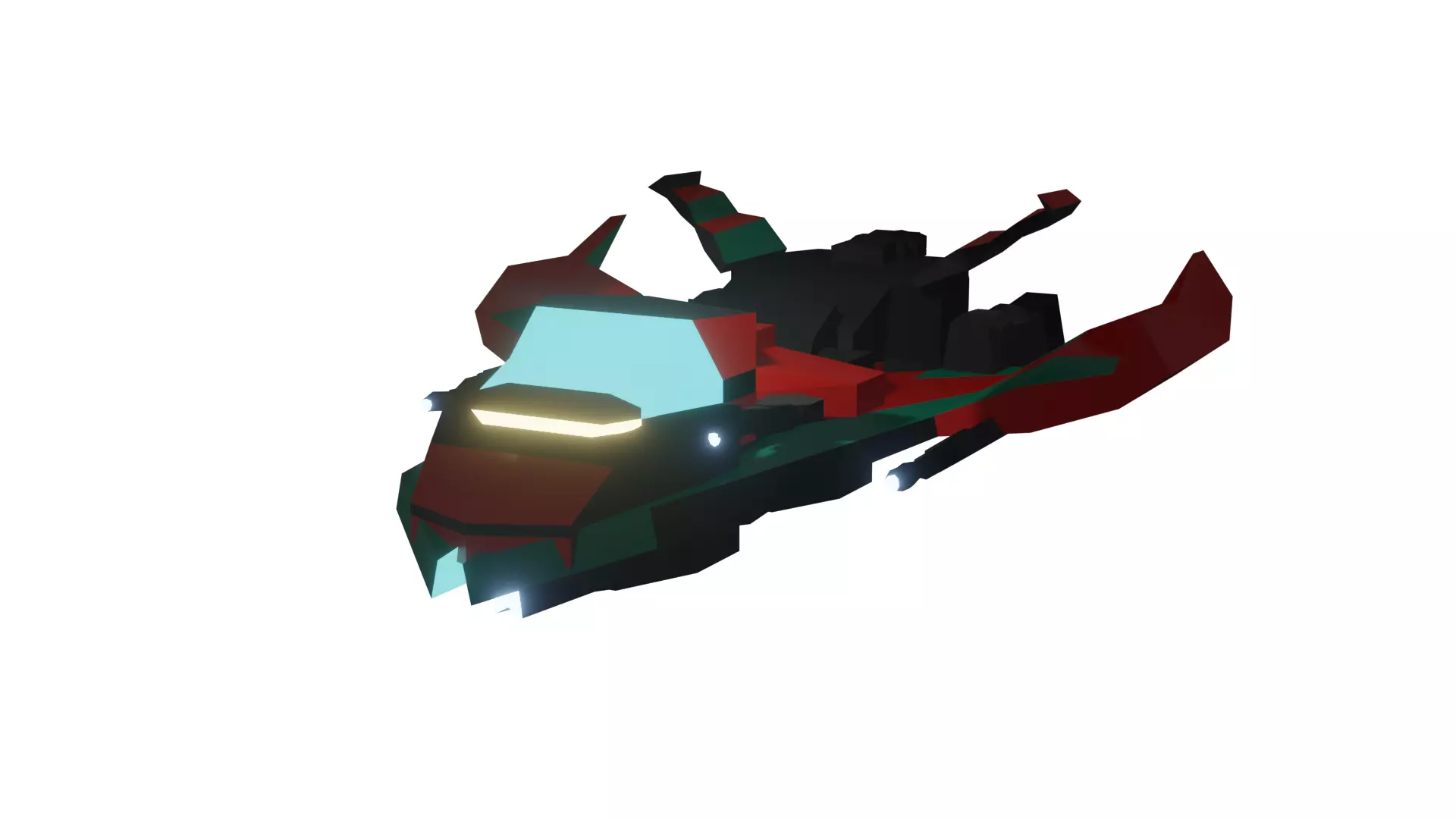 TD SpaceShip Low-poly 3D model