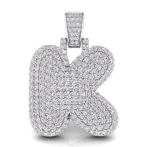 Bubble K Initial Pendant 3D print model