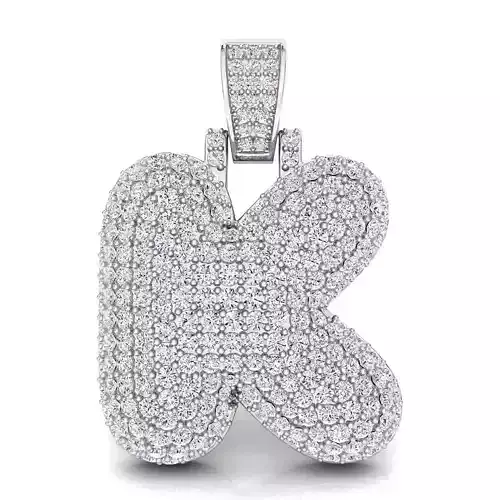 Bubble K Initial Pendant 3D print model