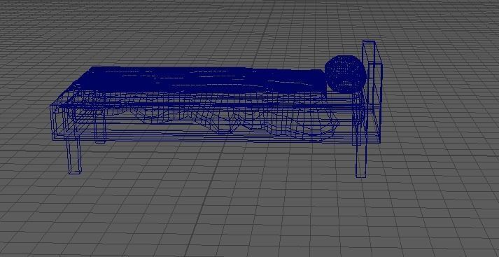 House and bed Low-poly 3D model_6