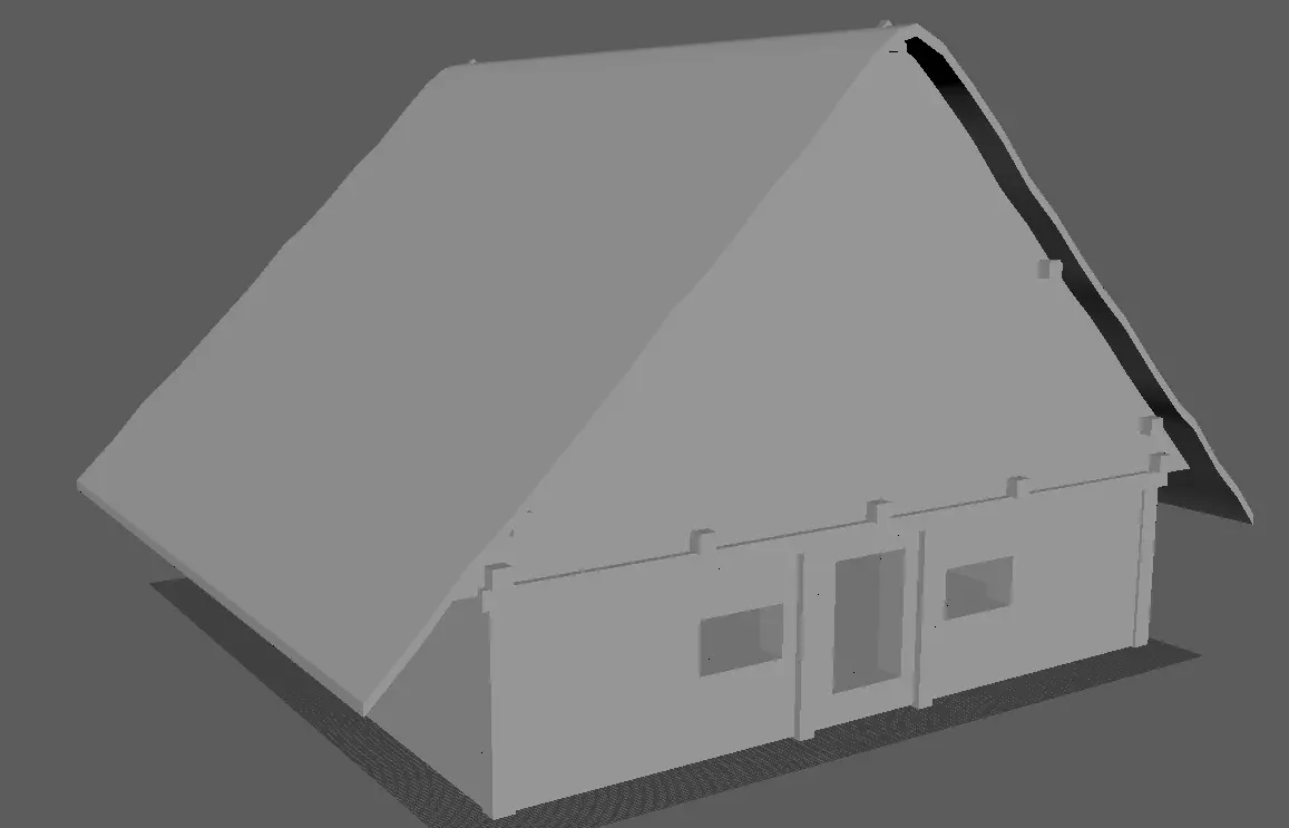 House and bed Low-poly 3D model_0