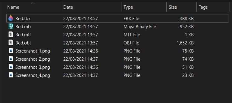 House and bed Low-poly 3D model_12