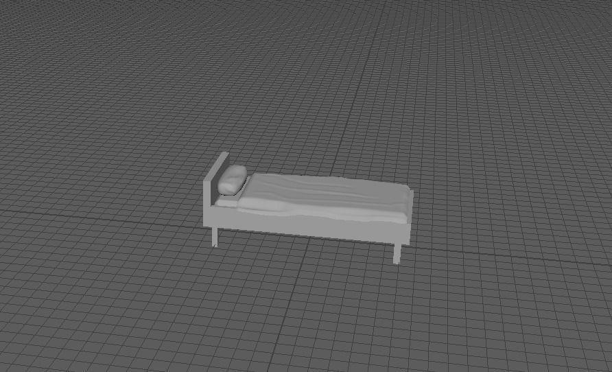 House and bed Low-poly 3D model_1