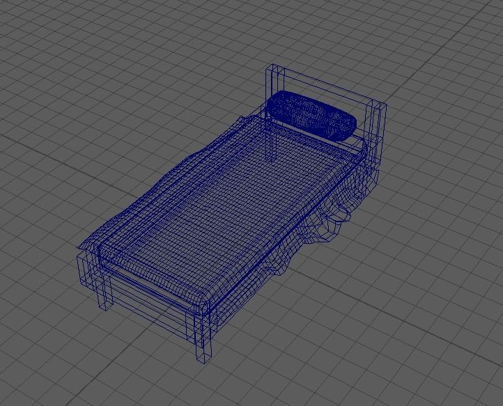 House and bed Low-poly 3D model_2