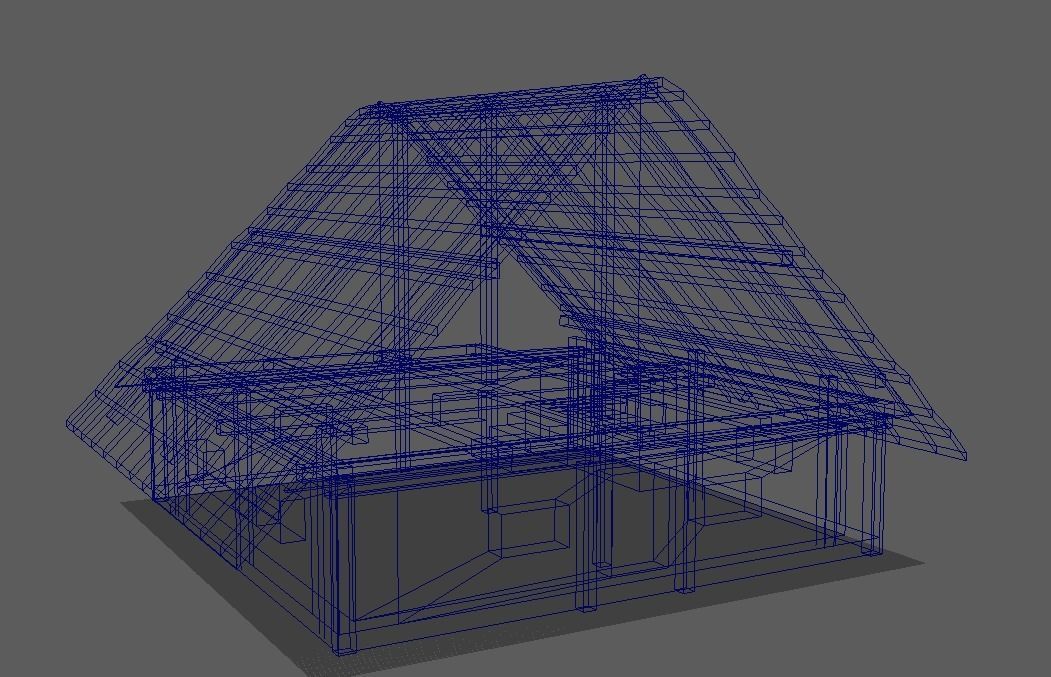 House and bed Low-poly 3D model_7