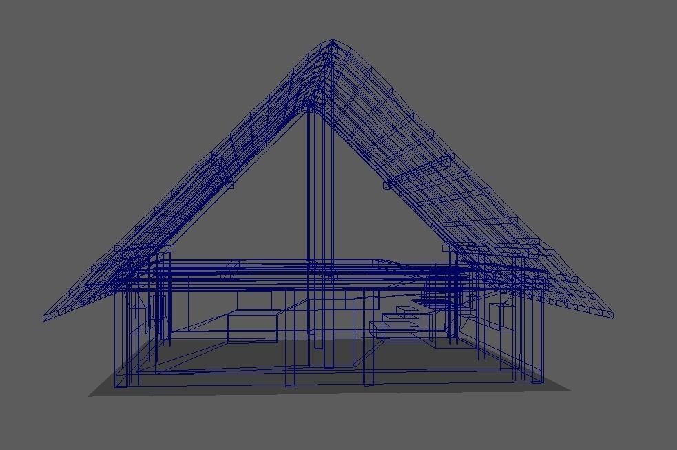 House and bed Low-poly 3D model_9