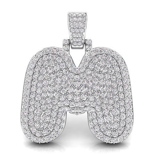 Bubble M Initial Pendant 3D print model