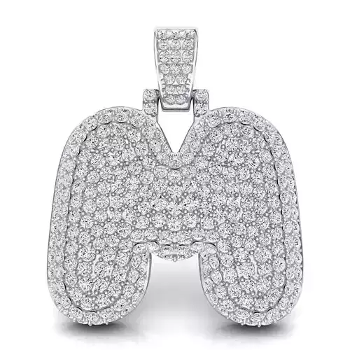 Bubble M Initial Pendant 3D print model