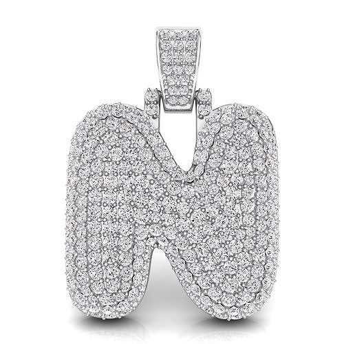 Bubble N Initial Pendant 3D print model